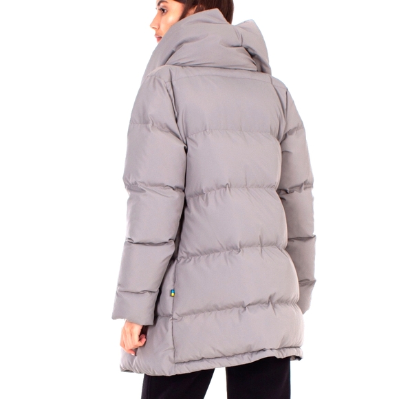 💥$120💥MOUSSY Shawl Collar Winter Coat Jacket Down Feather Puffer Jacket Gray S - Picture 2 of 10